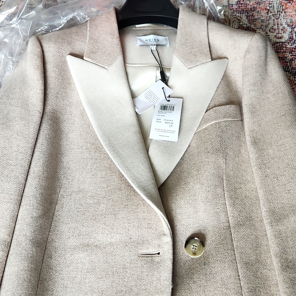 NWT REISS | Mandie Contrast Collar Mid-Length Coat - Picture 14 of 15